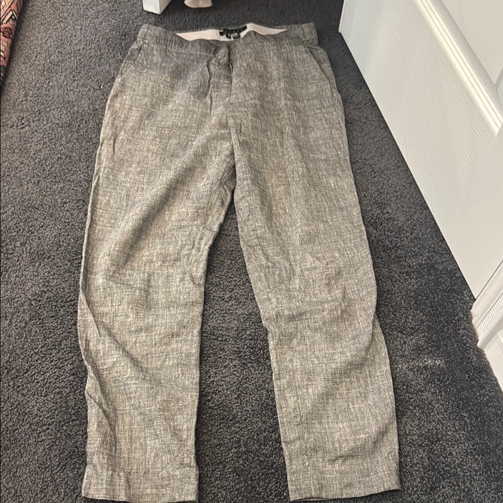 Theory Gray linen pants